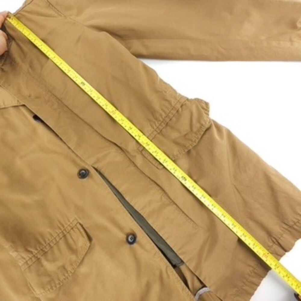 ZARA Man Chore Coat Military Jacket Short Trench Old Money Tailored Khaki - Picture 5 of 11